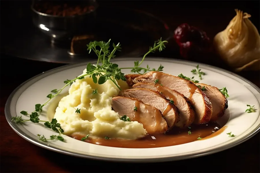 Meal 383 Veprova Panenka Se Slaninovou Omackou S Bramborovou Kasi