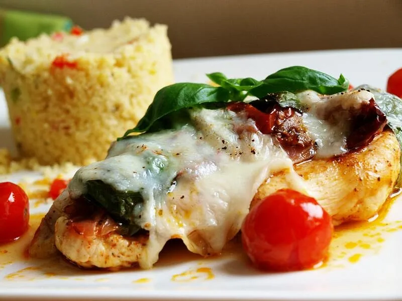 Meal 391 Kureci Steak Na Susenych Rajcatech A Kremove Bulgurito S Parmazanem Z