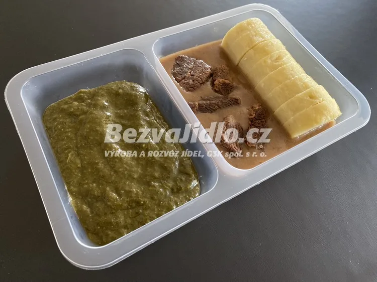 Meal 581 Hovezi Na Cesneku S Bramborovym Knedlikem A Dusenym Spenatem