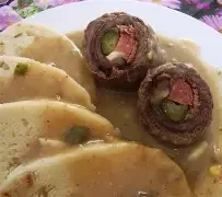 Španělský hovězí ptáček, houskový knedlík