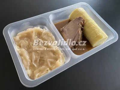 Pečená vepřová krkovice, s bramborovým knedlíkem a dušeným zelím